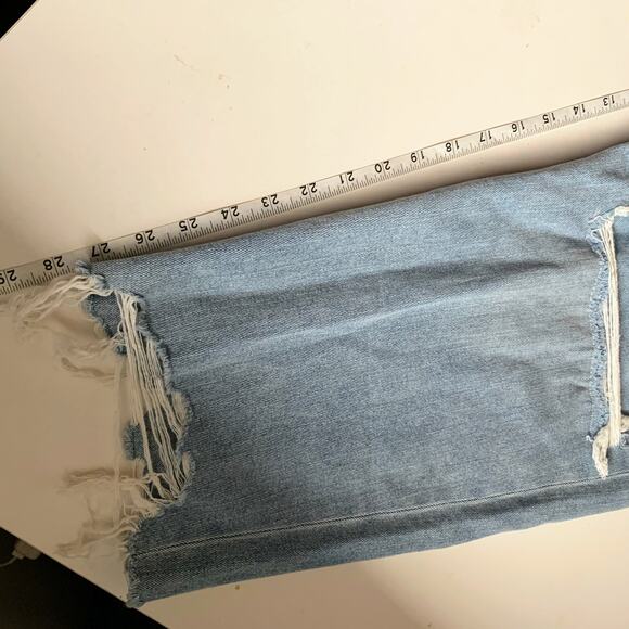 American Eagle Plus Size 24 Curvy Mom Jeans Denim Distressed Ripped Light Wash - Picture 8 of 12